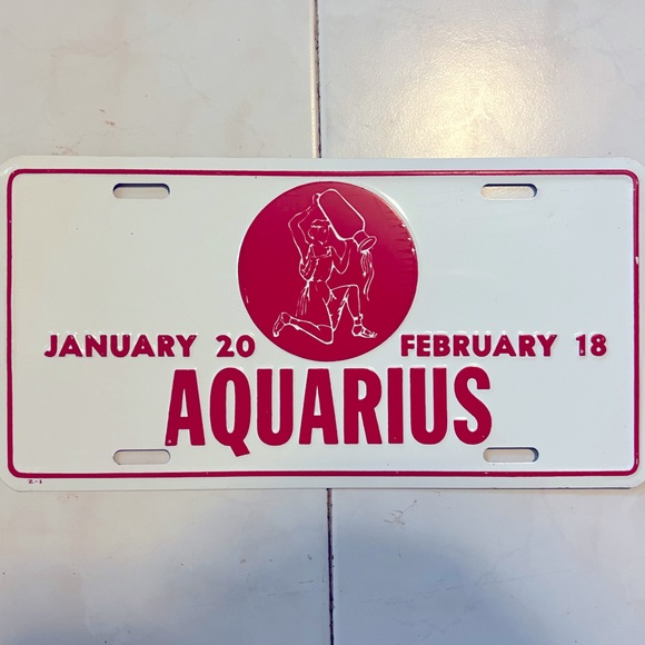 Zodiac Sign, Aquarius Auto Tag - Picture 1 of 1